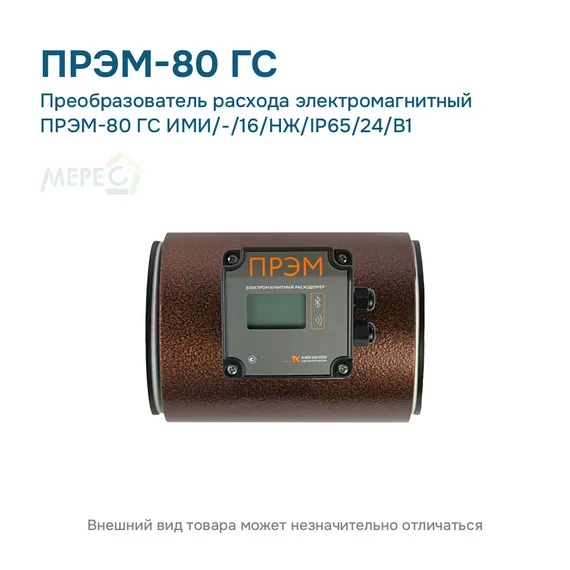Преобразователь расхода электромагнитный ПРЭМ-80 ГС ИМИ/-/16/НЖ/IP65/24/B1