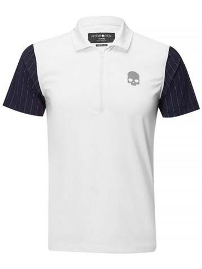 Мужское теннисное поло Hydrogen Tech Zipped Polo - white/blue