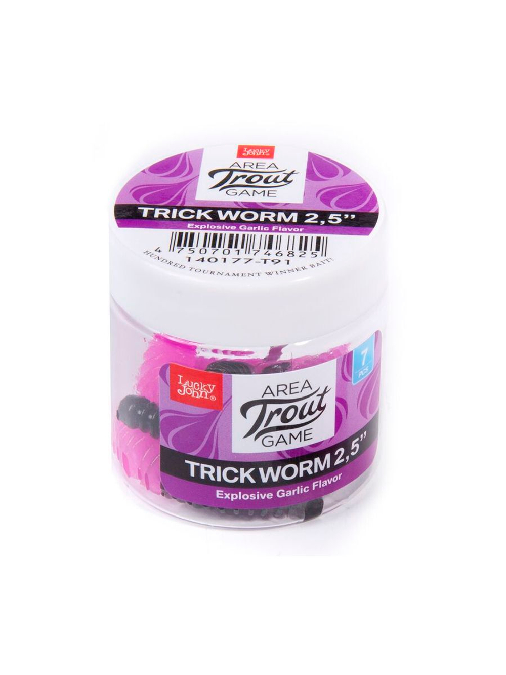 Слаги съедобные искусственные LUCKY JOHN Pro Series TRICK WORM 2,5in (6.35)/F05 7шт.
