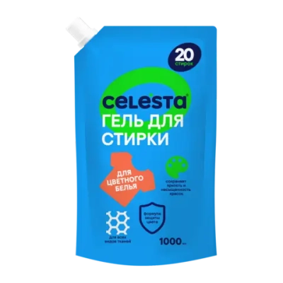 Гель для стирки CELESTA цветного белья в дойпаке, 1л