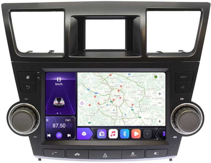Магнитола для Toyota Highlander 2 2007-2013 XU40 - Kuberg OL-9431-2 QLed+2K, Android 12, Быстрая, CarPlay, 4G SIM-слот (кнопки + крутилки)