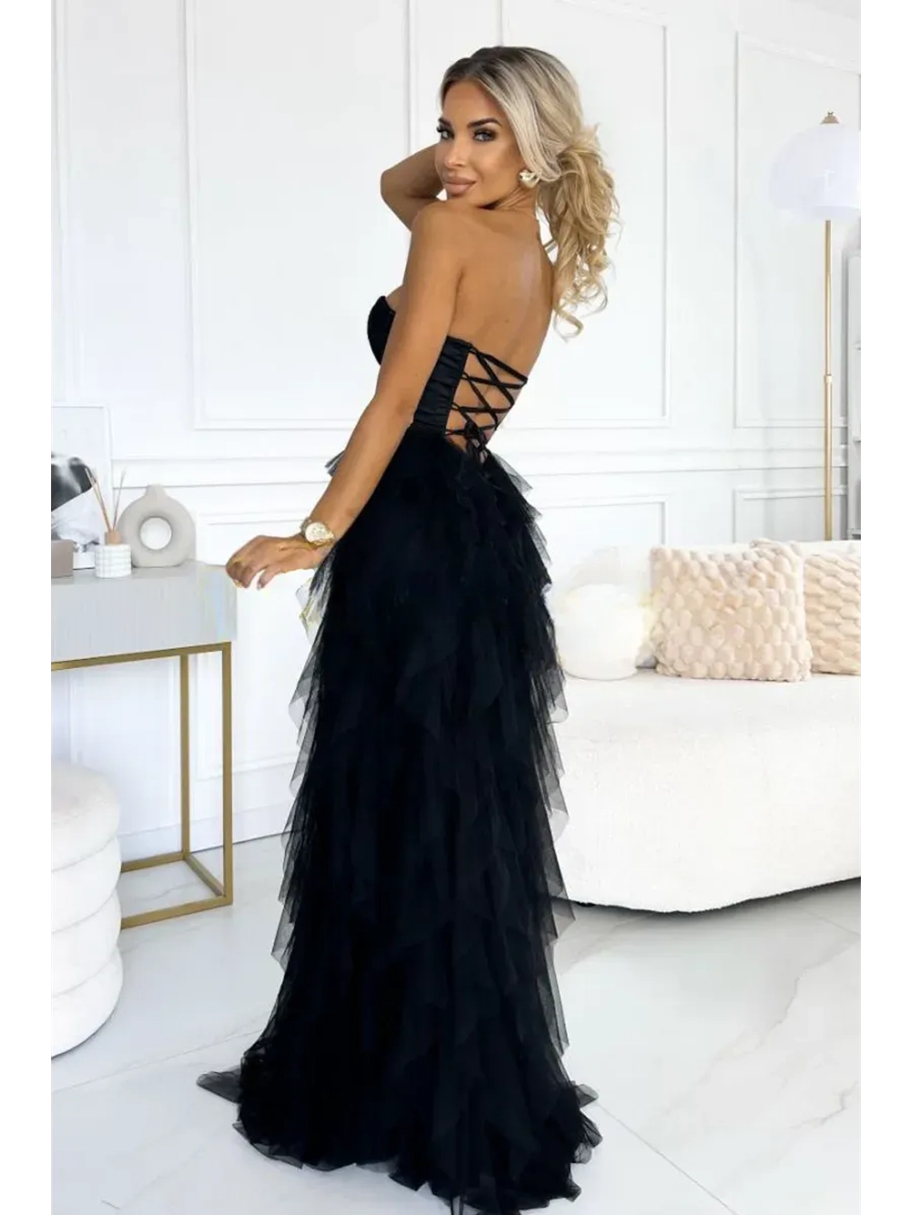 черное макси платье + plus size