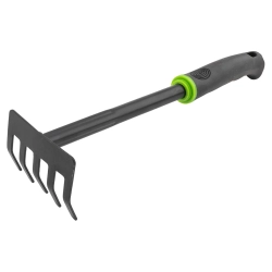 Грабли мини с пластиковой рукояткой(5-зуб., L-300мм) WMC TOOLS WMC-TG2103024-D