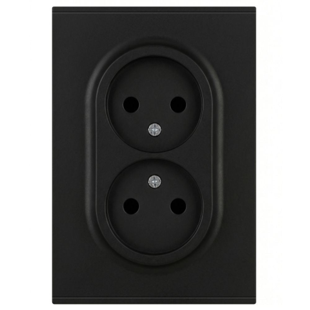 Розетка ЭРА Arktik 16-2107-05 без заземления двойная 2X2P 16А-250В антрацит | Эра Arktik
