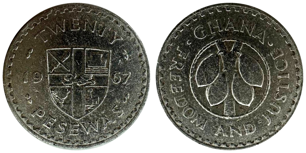 Гана 20 песев, 1967-1979 Какао VF