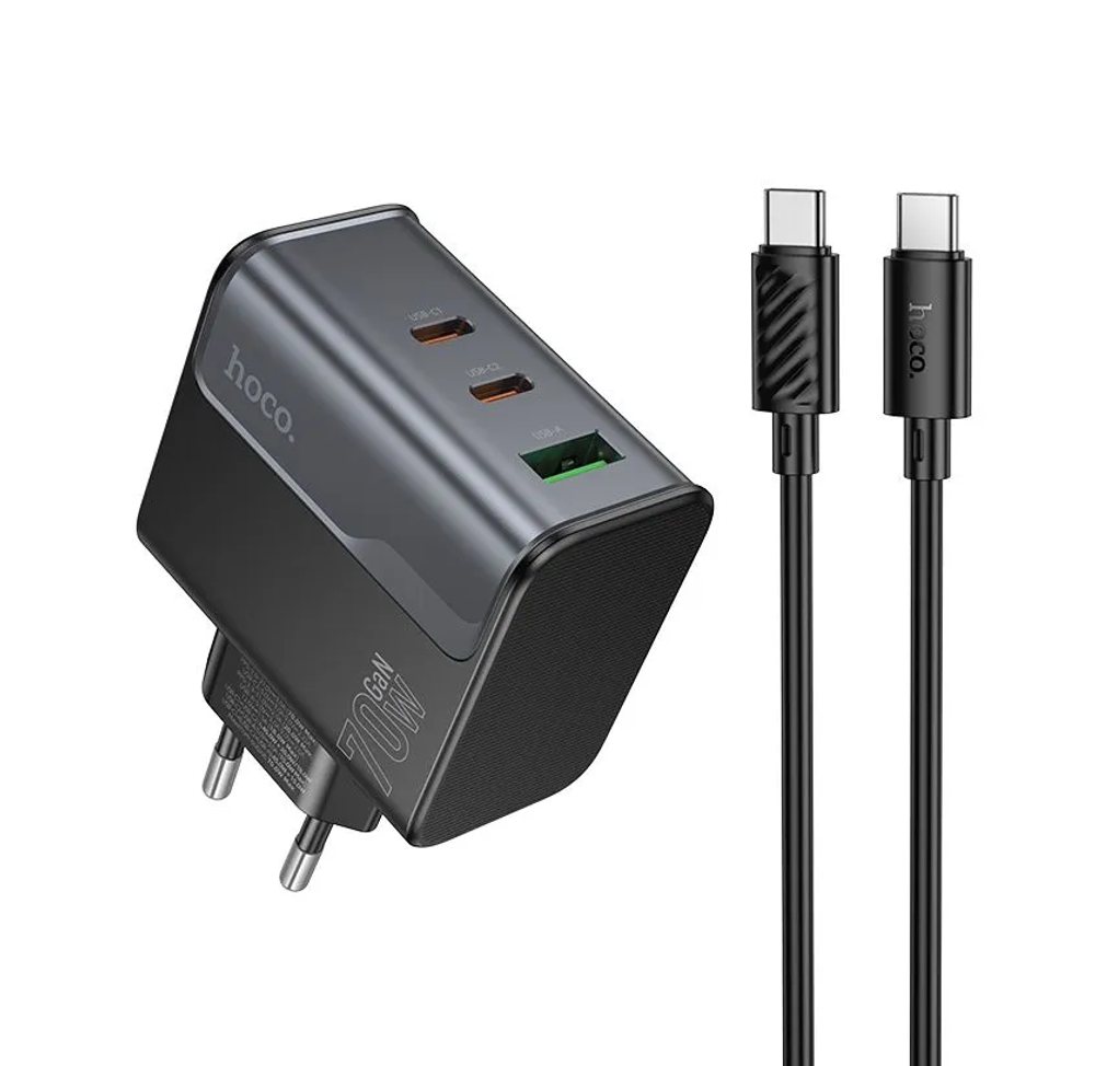 Сетевое зар. устр. Hoco CS75A 1USB/2C 70W QC3.0 черное