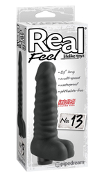 Чёрный реалистичный вибратор Real feel №13 - 21 см. (Цвет: черный)