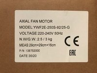Высокотемпературный жаростойкий вентилятор (+80°C) YWF2E-250HT