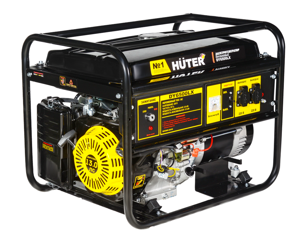 Портативный бензогенератор HUTER DY6500LX - [5 кВт / 220V] эл. старт