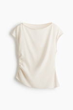 Топ со сборками из смеси с вискозой - H&M
