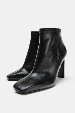 ZARA БОТИЛЬОНЫ НА КАБЛУКЕ, ЧЕРНЫЙ
