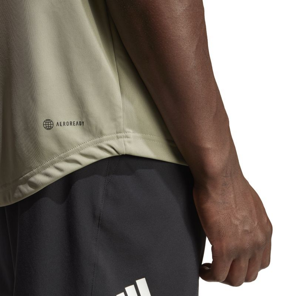 Мужская теннисная футболка Adidas Club 3-Stripes Tennis Tee - silver pebble