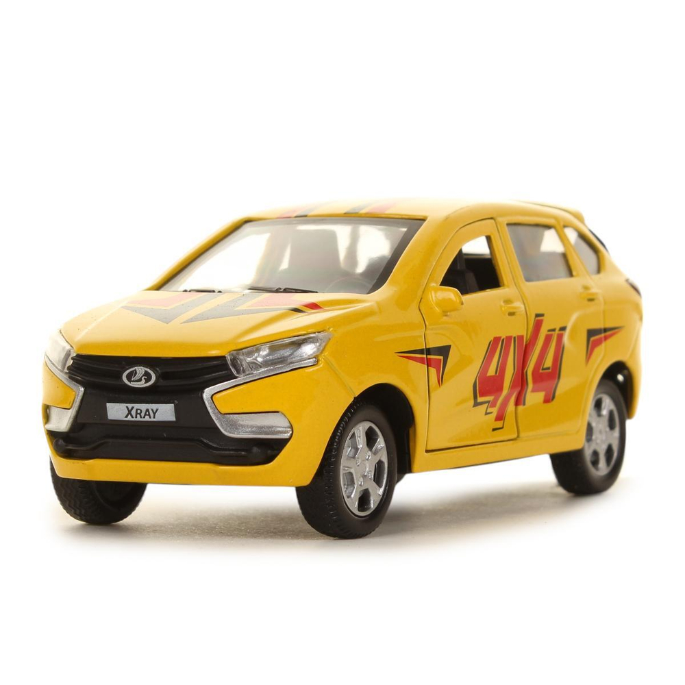Модель ин. мет. "Lada Xray Спорт" 12см, двери, багаж, желтый, коробка XRAY-SPORT (Технопарк)