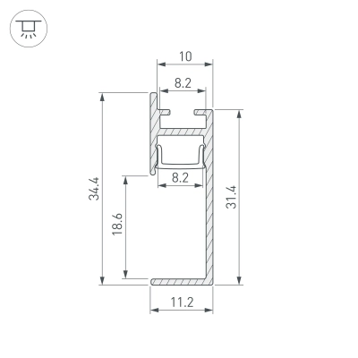 Профиль PLINTUS-H35-F-2000 BLACK (Arlight, Алюминий)