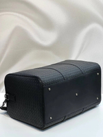 Дорожная сумка Bottega Veneta Intrecciato чёрная кожаная премиум класса