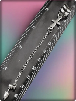 Серьга гвоздик с клипсой "Крест" сталь 316L..