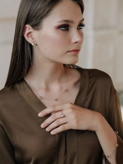 Колье Миражи с кристаллами Swarovski цвета шампань