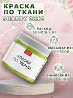 Краска по ткани и обуви, одежды акриловая Shabby Chic «Нежный лайм»