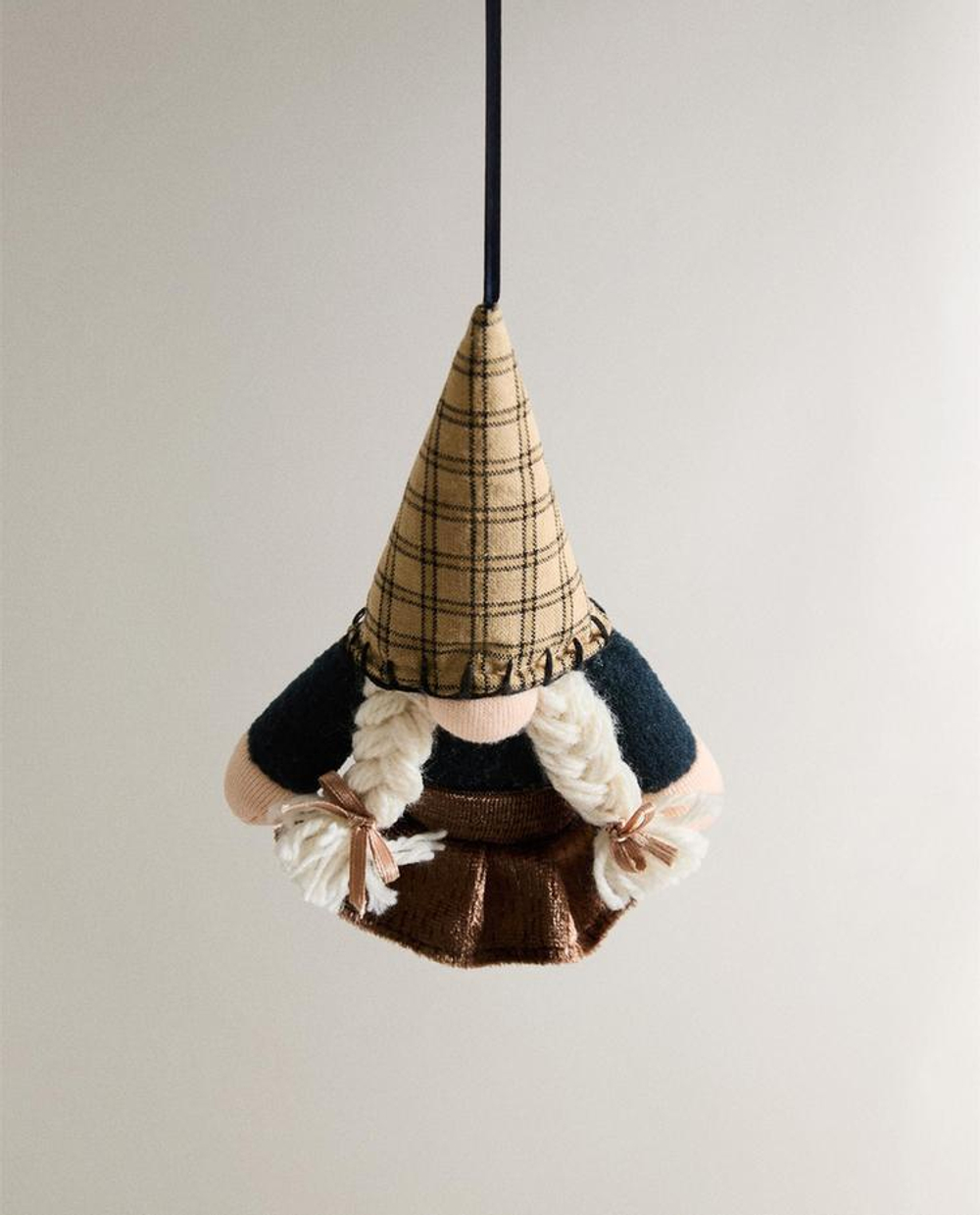 ZARA HOME ЁЛОЧНОЕ УКРАШЕНИЕ "ГНОМИК С КОСИЧКАМИ", СИНИЙ
