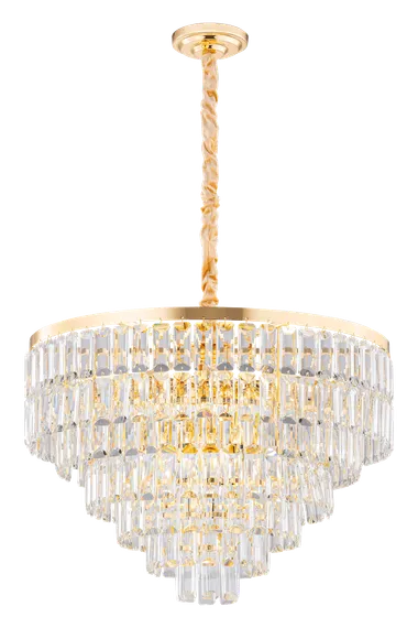 Люстра подвесная NewRgy 2752E/16A GOLD+CLEAR, 16×40 Вт, золотая и прозрачная