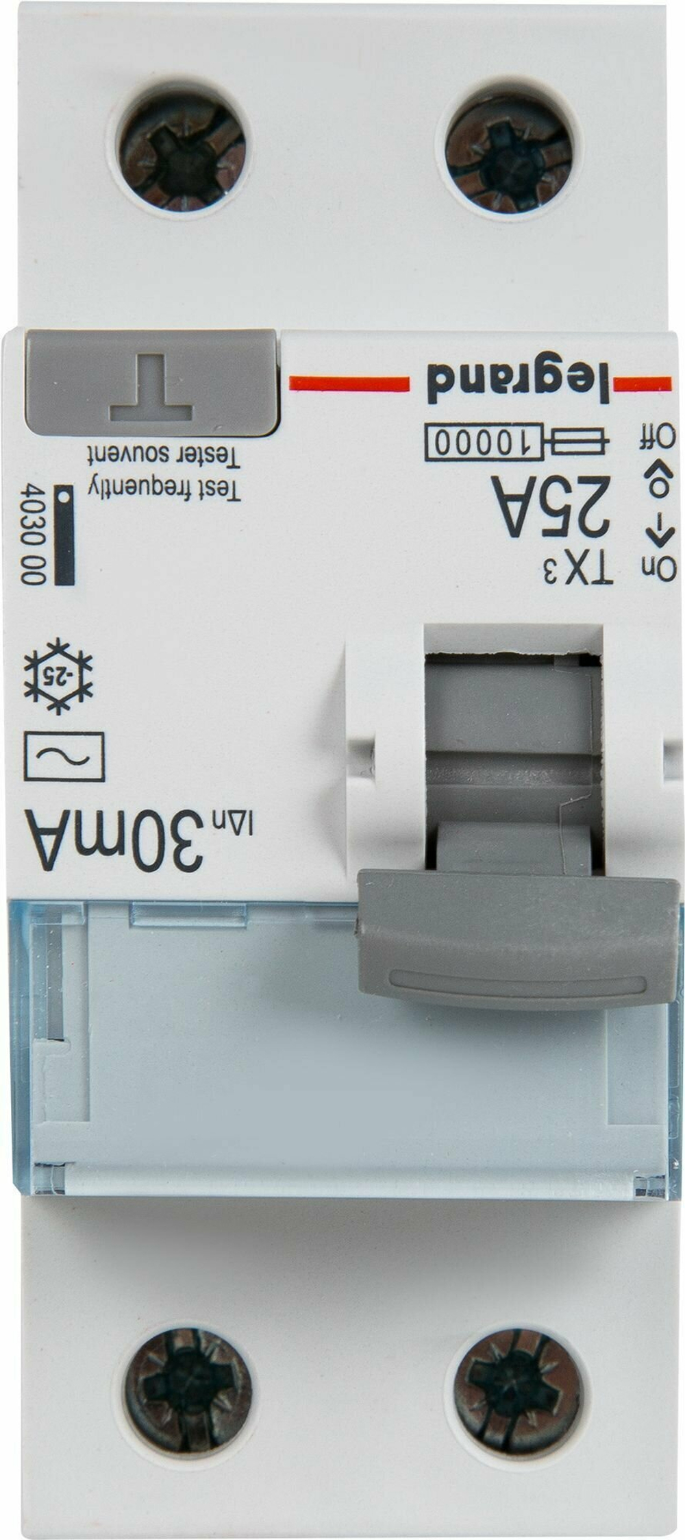 Устройство защитного отключения (УЗО) Legrand TX3, 2 полюса, 25A, 30 mA, тип AC, электро-механическо