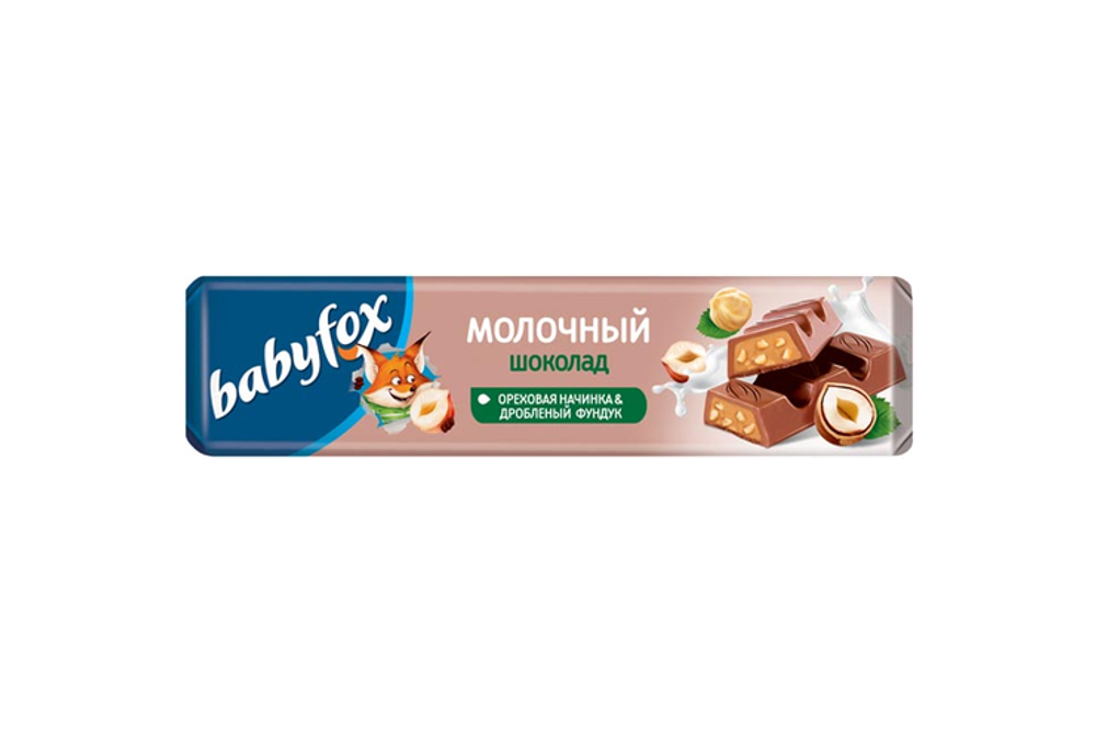 Шоколад Бэбифокс молочный с ореховой начинкой 45г