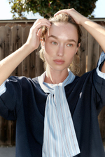 КОРОТКОЕ ПЛАТЬЕ С БАНТОМ И КОМБИНИРОВАННЫМИ ТКАНЯМИ — ZARA