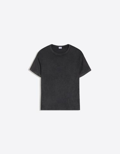 Мужская футболка slim fit в рубчик с коротким рукавом - BERSHKA