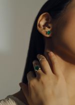 Серьги Кристал Классик с зеленым агатом / Crystal Classic
