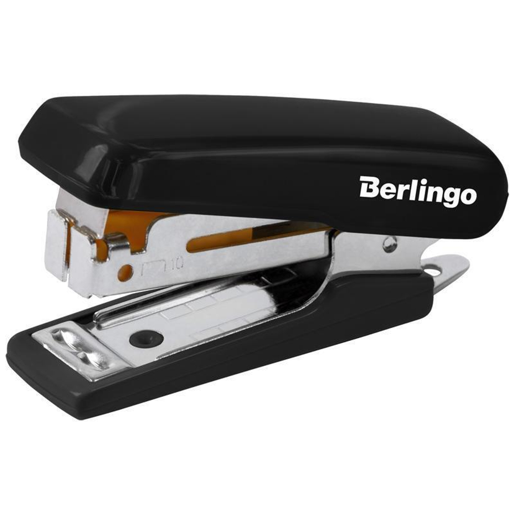 Мини-степлер №10 "Comfort" до 10л. пластик, черный (Berlingo)