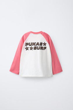 ZARA ФУТБОЛКА С РУКАВАМИ РЕГЛАН, РОЗОВЫЙ