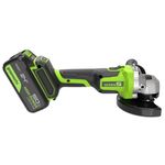 Угловая шлифовальная машина акк. Greenworks AG590, 24V, б/щет, 125 мм, 8500 об/мин, Anti-Kickback,1х5Ач,ЗУ,кор (3201007CUG)