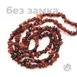Нить бусин (крошка) из граната спессартин
