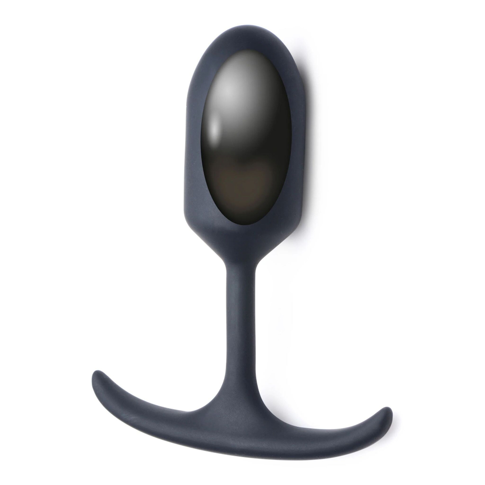 Черная анальная пробка с утяжелением Premium Silicone Weighted Anal Plug Medium - 14 см. (Цвет: черный)