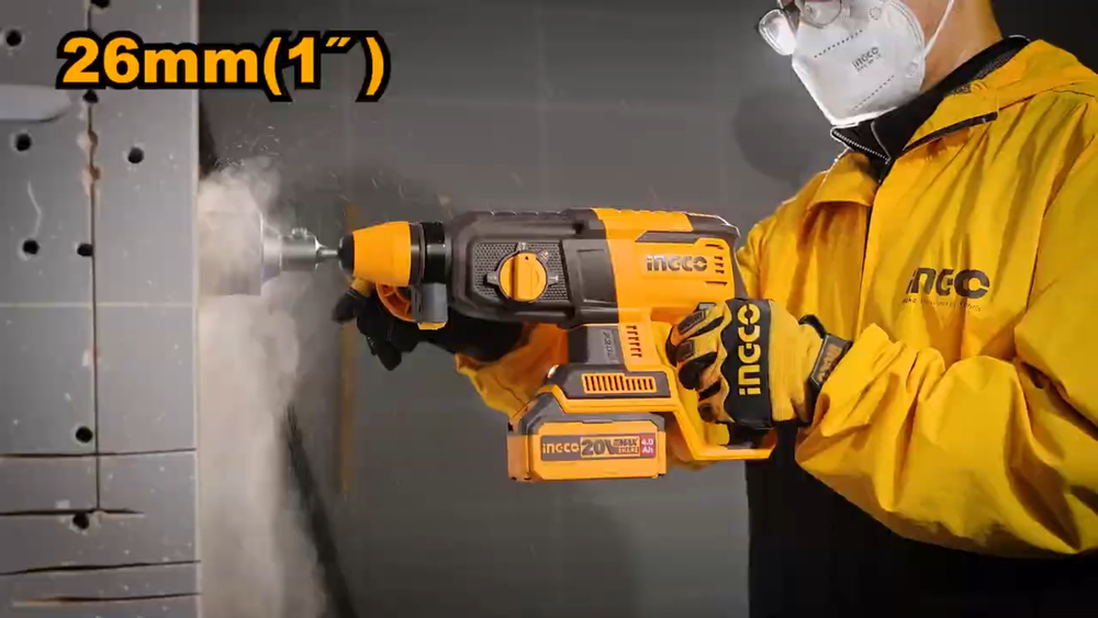Аккумуляторный бесщеточный перфоратор SDS-Plus INGCO CRHLI20268 INDUSTRIAL 20 В 2,5 Дж