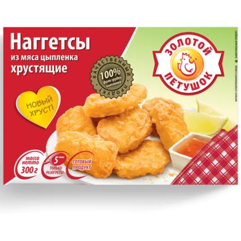 Наггетсы Золотой Петушок Хрустящие 300 гр