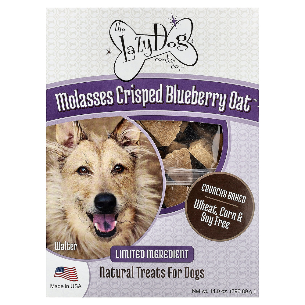 Lazy Dog Cookie, натуральные лакомства для собак, Crised Blueberry Oat™, патока, 396,89 г (14 унций)