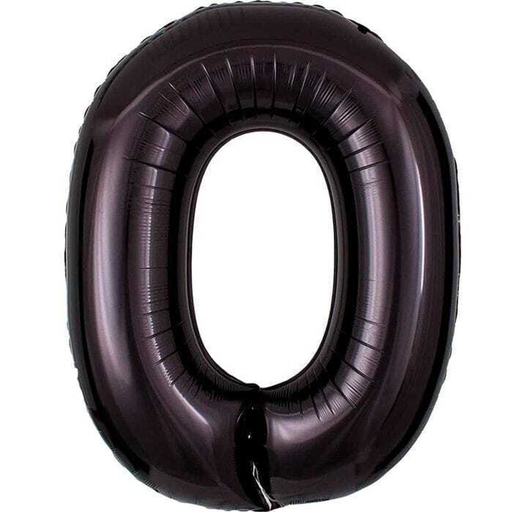 FM Шар 40" / 102 см "Цифра 0" Черный (БГ-60)  Изображение5