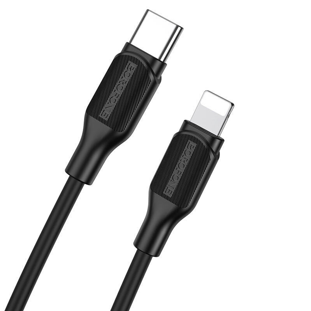 Кабель Borofone BX42 Type-C-Lightning PD20W 3А 1м Silicone Black