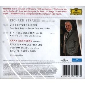 Anna Netrebko, Staatskapelle Berlin, Daniel Barenboim / Richard Strauss: Four Last Songs, A Hero's Life (RU)(CD)