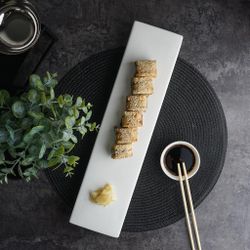 Блюдо прямоугольное 41*10 см h4 см брусок для закусок White Matt Panasia P.L. Proff Cuisine [1]