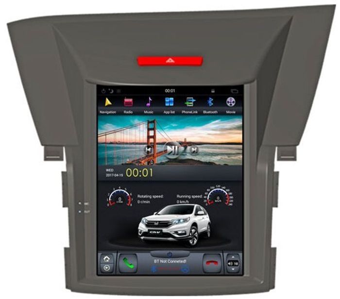 Магнитола для Honda CR-V 4 2012-2018 - Kuberg ZF-1091-Q6 вертикальный экран 10.4" в стиле "Тесла" на Android 11, CarPlay, 4G SIM-слот