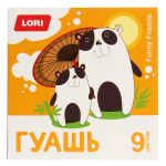 Гуашь 9 цветов 15 мл. "Funny friends" (Lori)