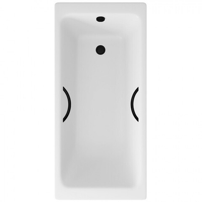 Ванна чугунная Delice Parallel 170х70 с черными матовыми ручками DLR220505RB