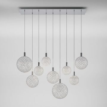 Подвесной светодиодный светильник с металлическим плафоном LED 45W 3000K 90353/9 хром Gemini Eurosvet