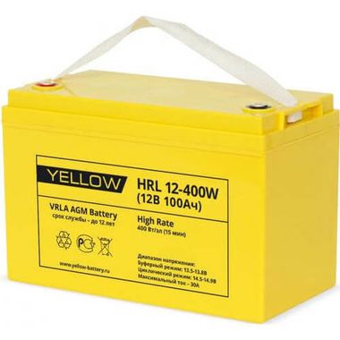 Аккумулятор YELLOW HRL 12-400W ( 12V 100Ah / 12В 100Ач ) - фотография