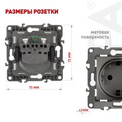 Розетка ЭРА Серия 12 12-2101-12 2P+E Schuko 16A-250В IP20 графит | Эра 12