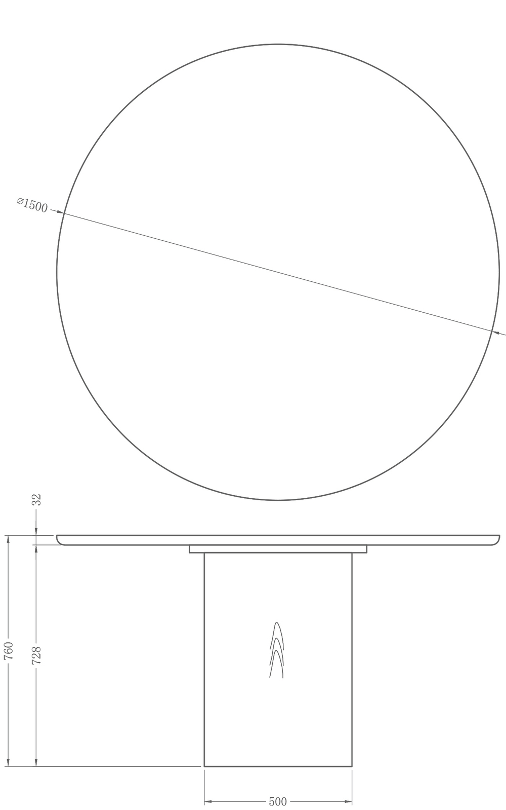 Стол обеденный Garda Decor d150*76 см каменная столешница, шпон