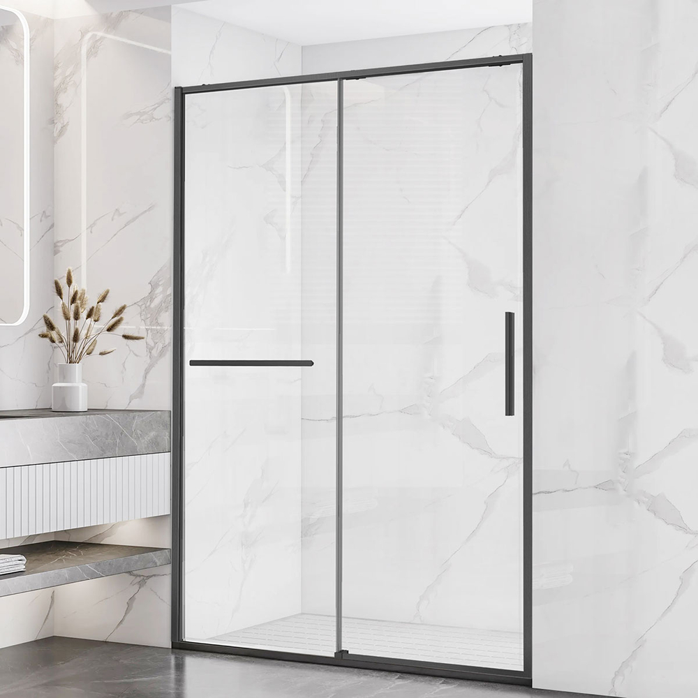 Душевая дверь Vincea  Слим Софт (Slim Soft) VDS-1SS150CLGM, 1500, вороненая сталь, стекло прозрачное