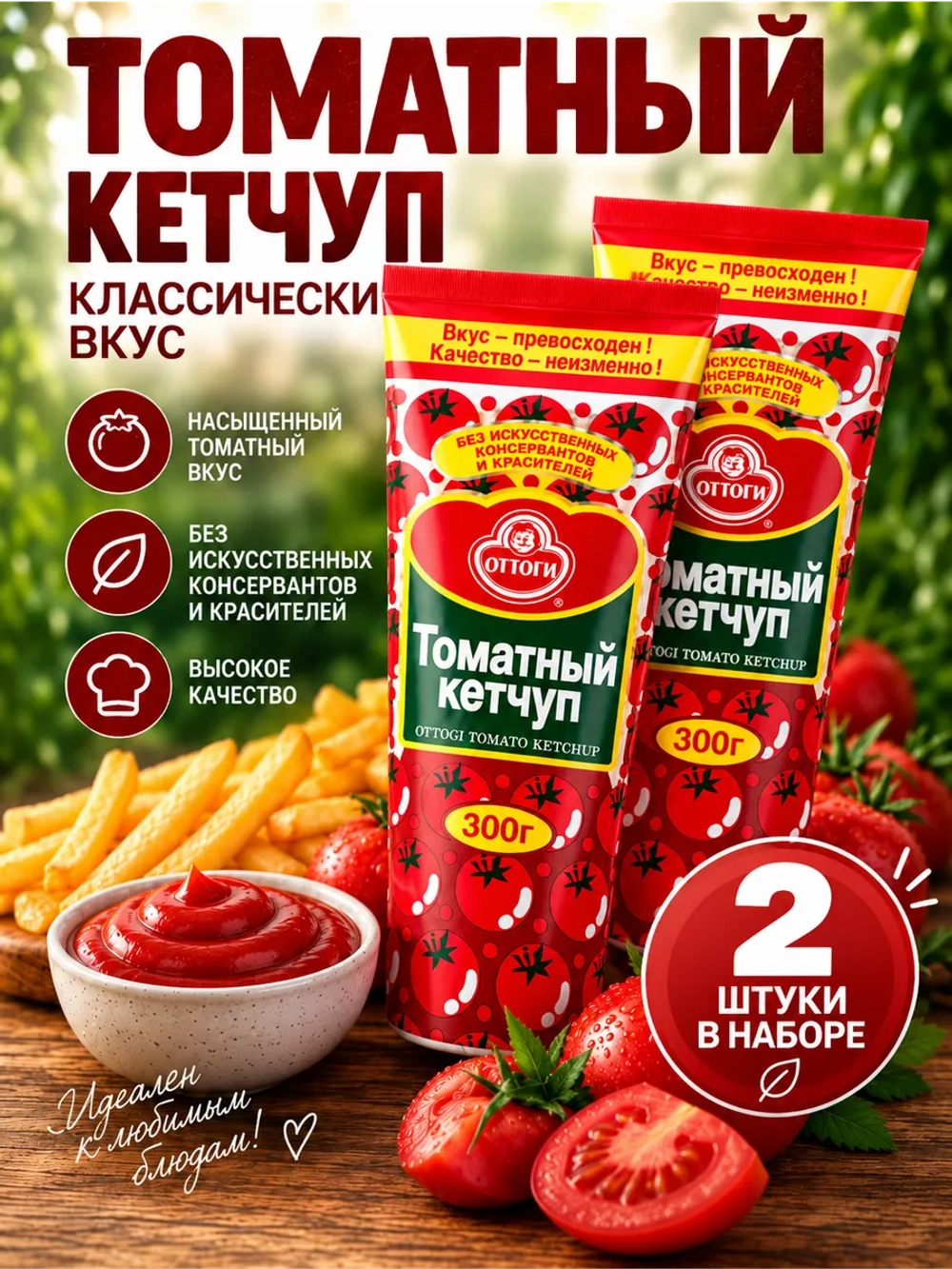 Томатный кетчуп корейский Оттоги 300 г * 2 шт